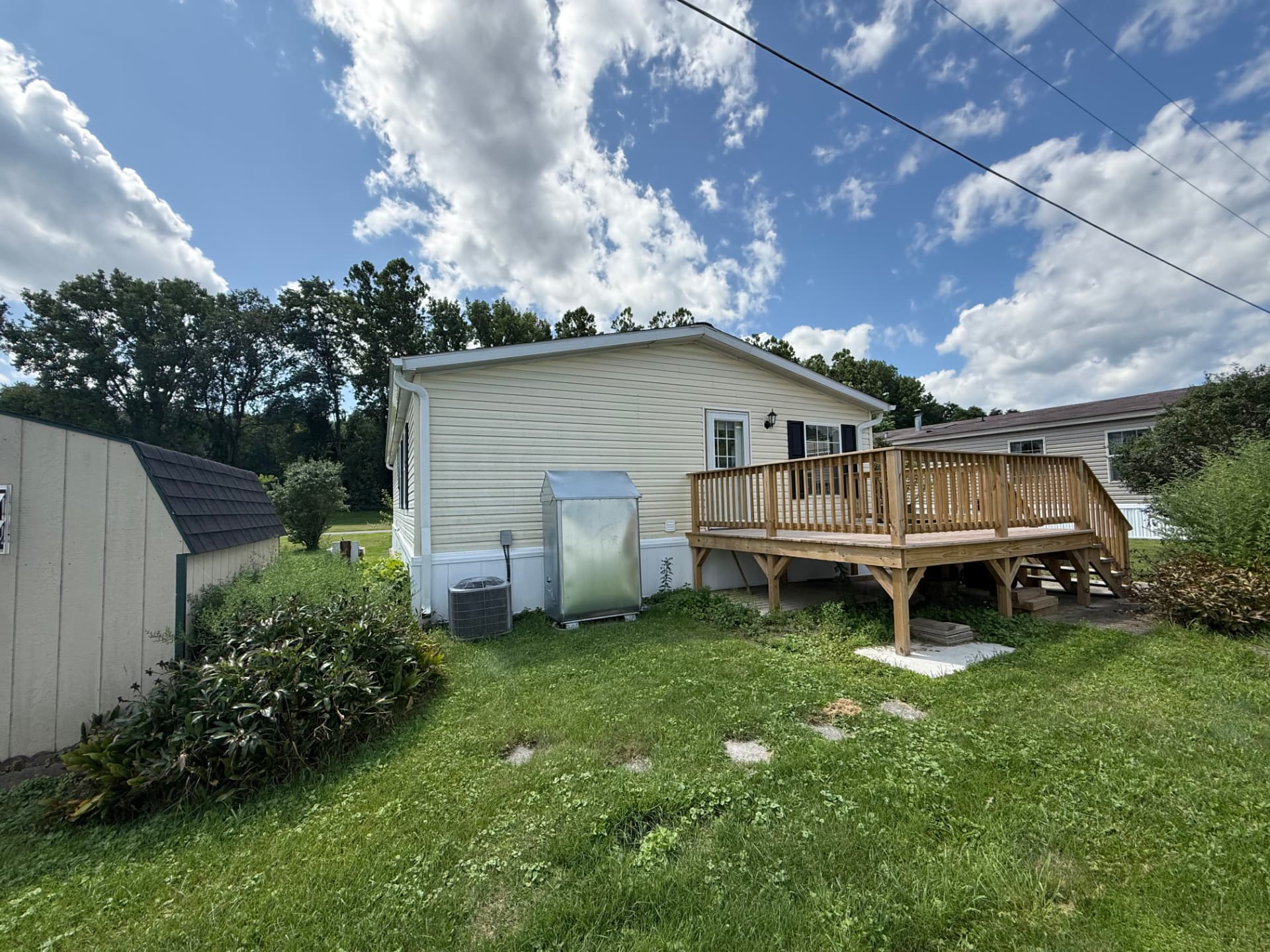 Side yard and shed beside the deck at 40 Michael